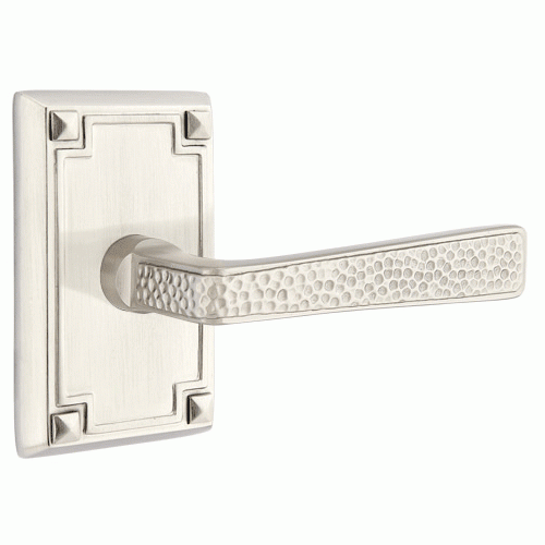 EMTEK Emtek Craftsman Style Hammered Lever With Rectangular Rosette