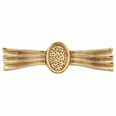 COPPER MOUNTAIN HARDWARE 4 3/8 Inch Overall (3 1/4 Inch c-c) Solid Brass Hammered Drawer Pull (Polished Brass Finish)