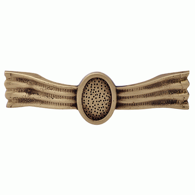 COPPER MOUNTAIN HARDWARE 4 3/8 Inch Overall (3 1/4 Inch c-c) Solid Brass Hand Hammered Style Pull (Antique Brass Finish)