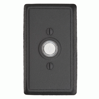 EMTEK 4 3/8 Inch Wrought Steel Doorbell Button with Rectangular Rosette