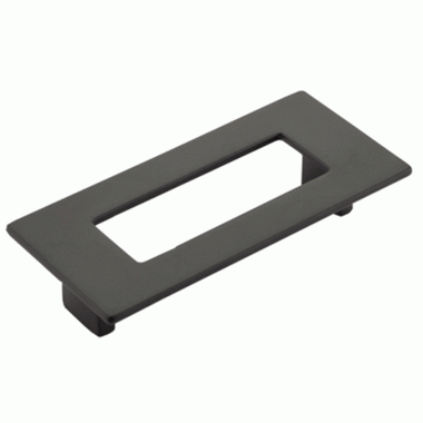 SCHAUB 4 5/8 Inch (3 3/4 Inch c-c) Finestrino Rectangle Pull (Matte Black Finish)