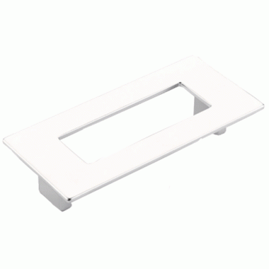 SCHAUB 4 5/8 Inch (3 3/4 Inch c-c) Finestrino Rectangle Pull (Matte Chrome Finish)