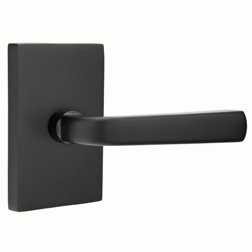 EMTEK Solid Brass Sion Lever With Modern Rectangular Rosette