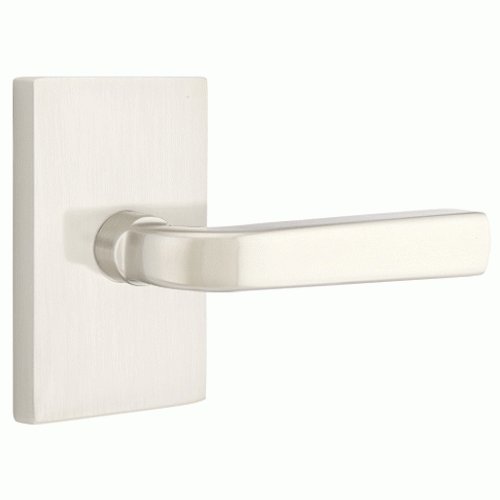 EMTEK Solid Brass Sion Lever With Modern Rectangular Rosette