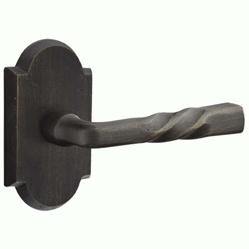 EMTEK Sandcast Montrose Lever With Arched Rosette