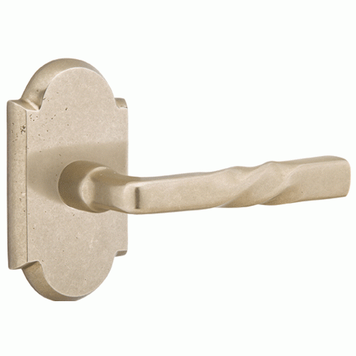 EMTEK Solid Brass Sandcast Montrose Lever With Arched Rosette