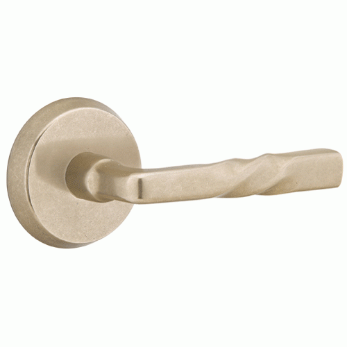 EMTEK Solid Brass Sandcast Montrose Lever With Disk Rosette