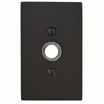 EMTEK 4 Inch Solid Brass Doorbell Button with Modern Rectangular Rosette