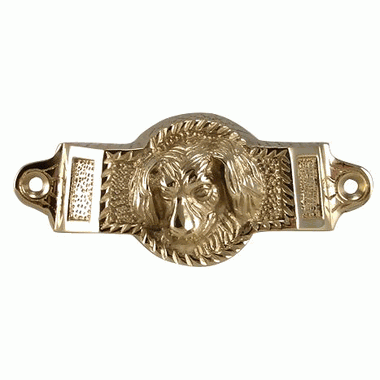 COPPER MOUNTAIN HARDWARE 4 Inch Overall (3 1/2 Inch c-c) Solid Brass Golden Retriever Rectangular Cup Pull (Polished Brass Finish)