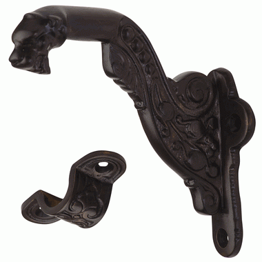 COPPER MOUNTAIN HARDWARE 4 Inch Solid Brass Lost Cast Wax Lion Head Stair Rail Bracket (Oil Rubbed Bronze Finish)