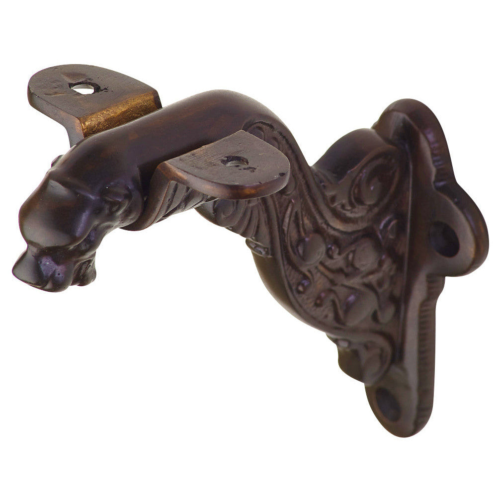 COPPER MOUNTAIN HARDWARE 4 Inch Solid Brass Lost Cast Wax Lion Head Stair Rail Bracket (Oil Rubbed Bronze Finish)