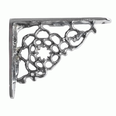 COPPER MOUNTAIN HARDWARE 4 Inch Solid Brass Star Shape Shelf Bracket (Polished Chrome Finish)