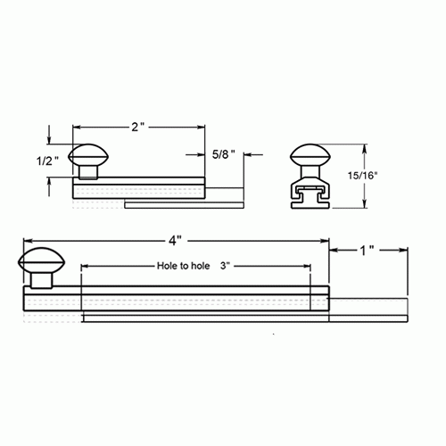 DELTANA 4 Inch Solid Brass Surface Bolt (Antique Brass Finish)