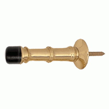 COPPER MOUNTAIN HARDWARE 3 Inch Traditional Solid Brass Door Stop (Polished Brass Finish)