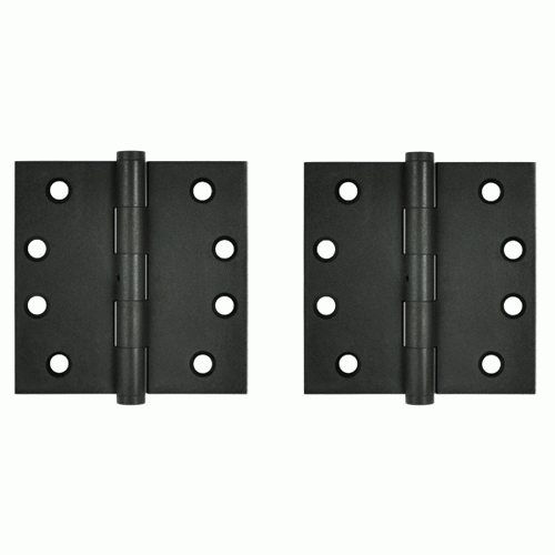 DELTANA 4 Inch X 4 Inch Solid Brass Hinge Interchangeable Finials (Square Corner, Bronze Dark Finish)