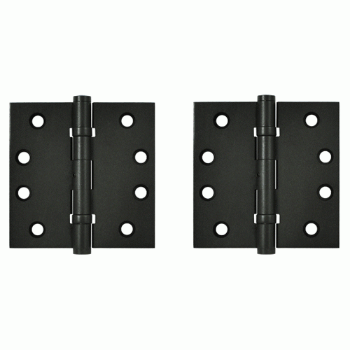 DELTANA 4 Inch X 4 Inch Solid Brass Hinge Interchangeable Finials (Square Corner, Bronze Dark Finish)