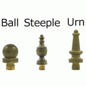 DELTANA 4 Inch X 4 Inch Solid Brass Hinge Interchangeable Finials (Square Corner, Bronze Medium Finish)