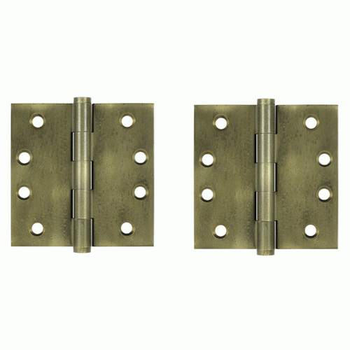 DELTANA 4 X 4 Inch Solid Brass Hinge Interchangeable Finials (Square Corner, Bronze Medium Finish)