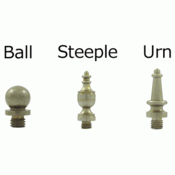 DELTANA 4 X 4 Inch Solid Brass Hinge Interchangeable Finials (Square Corner, White Bronze Light Finish)