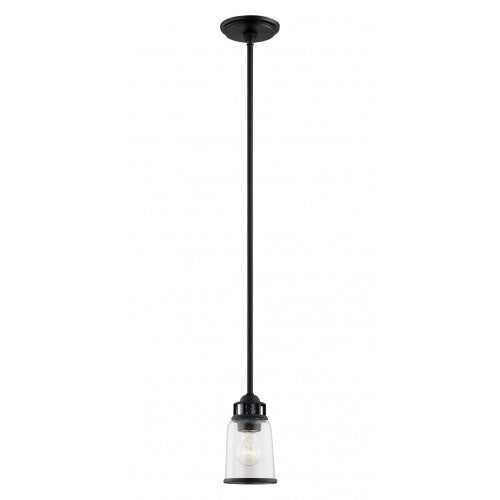 1 Light Black Single Pendant Livex