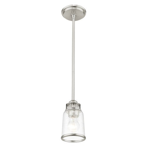 1 Light Brushed Nickel Single Pendant Livex