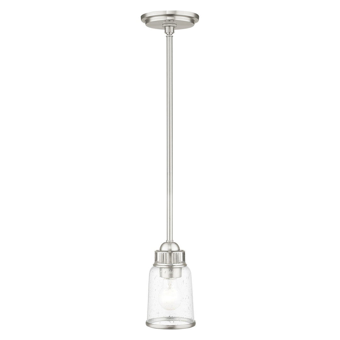 1 Light Brushed Nickel Single Pendant Livex