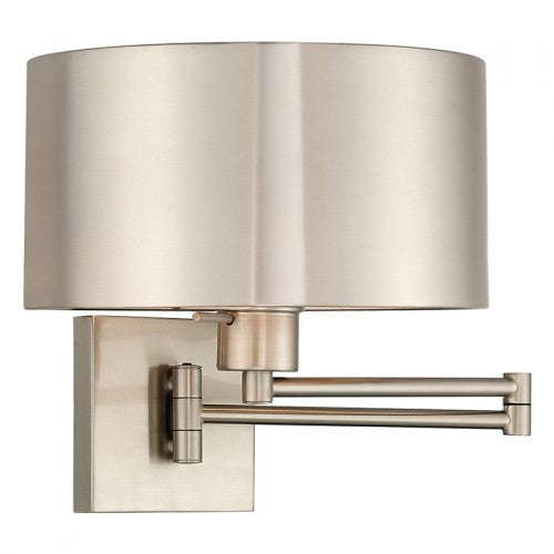 1 Light Brushed Nickel Swing Arm Wall Lamp Livex