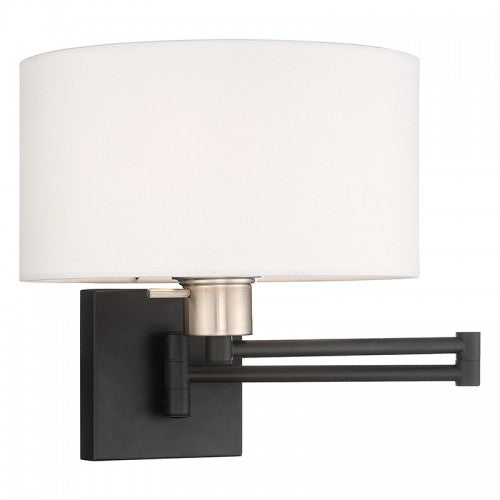 1 Light Black Swing Arm Wall Lamp Livex