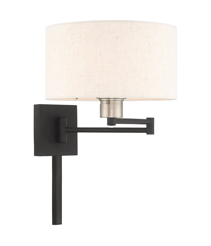 1 Light Black Swing Arm Wall Lamp Livex