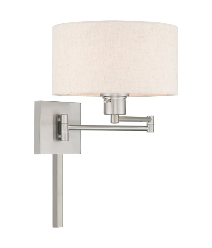 1 Light Brushed Nickel Swing Arm Wall Lamp Livex