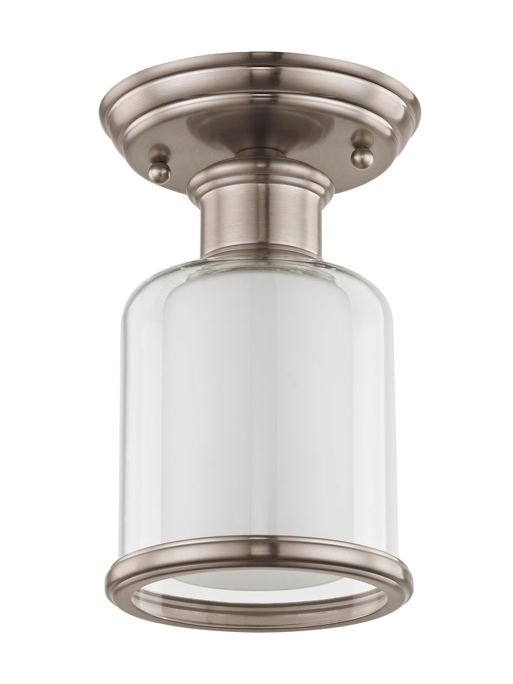 1 Light Brushed Nickel Ceiling Mount Livex