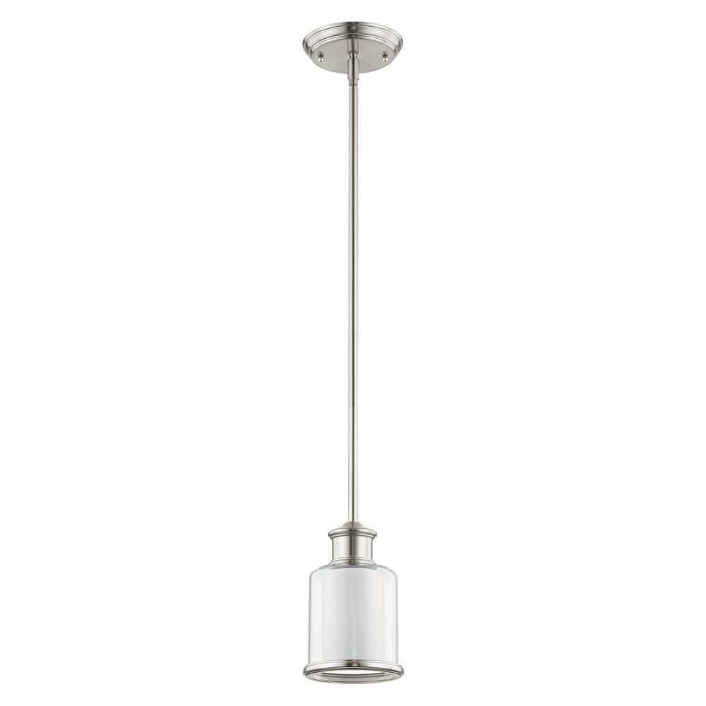 1 Light Brushed Nickel Single Pendant Livex