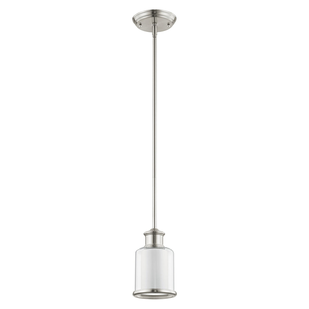 1 Light Brushed Nickel Single Pendant Livex