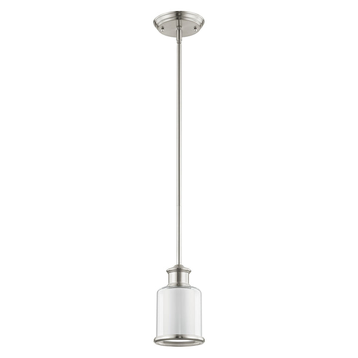 1 Light Brushed Nickel Single Pendant Livex