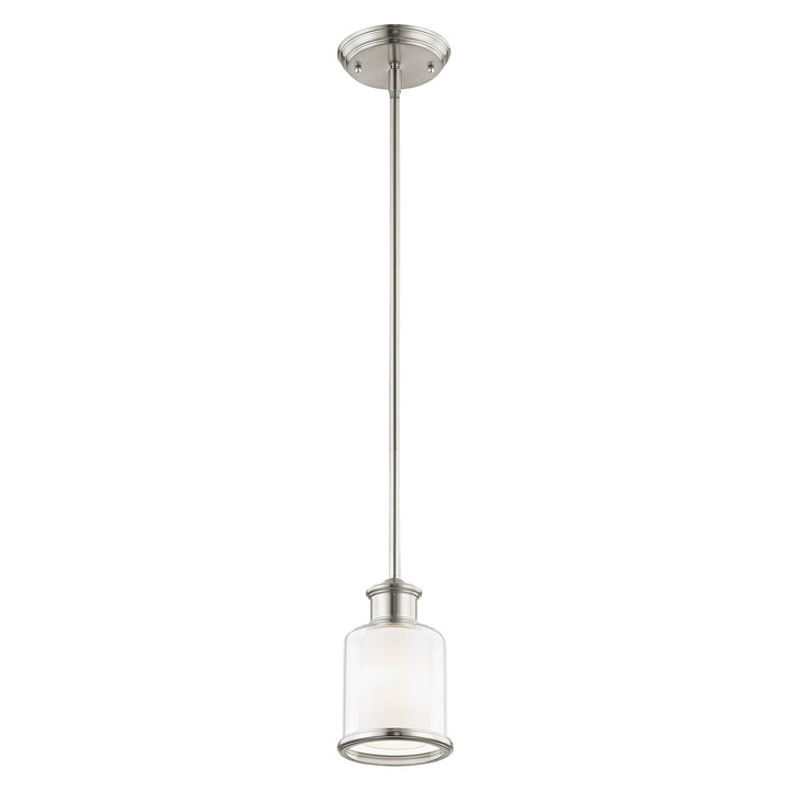 1 Light Brushed Nickel Single Pendant Livex