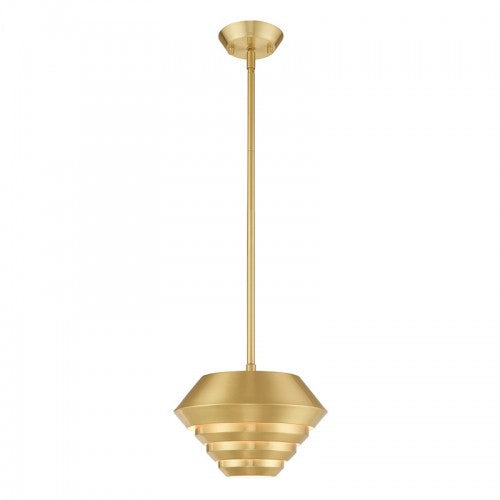 1 Light Satin Brass Single Pendant Livex