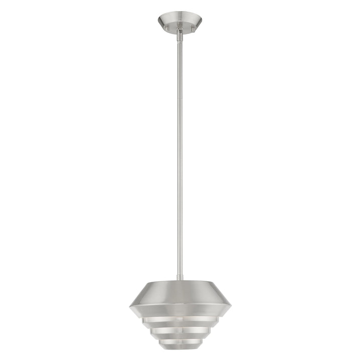 1 Light Brushed Nickel Single Pendant Livex