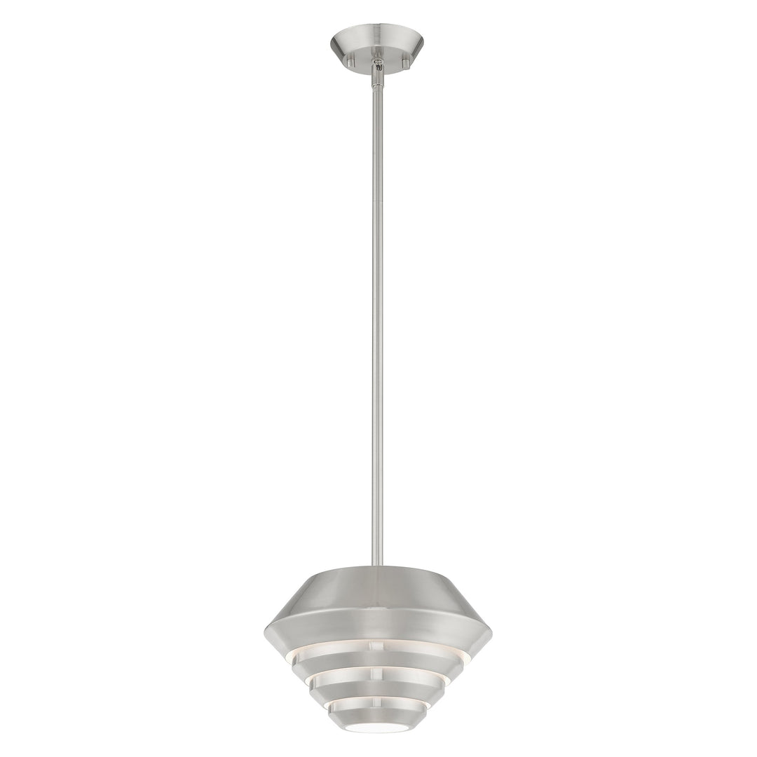 1 Light Brushed Nickel Single Pendant Livex