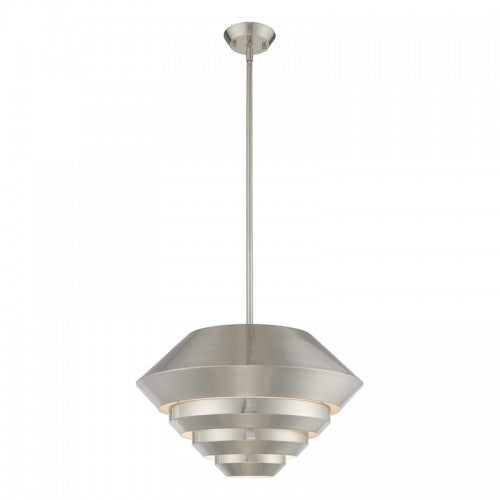 1 Light Brushed Nickel Single Pendant Livex