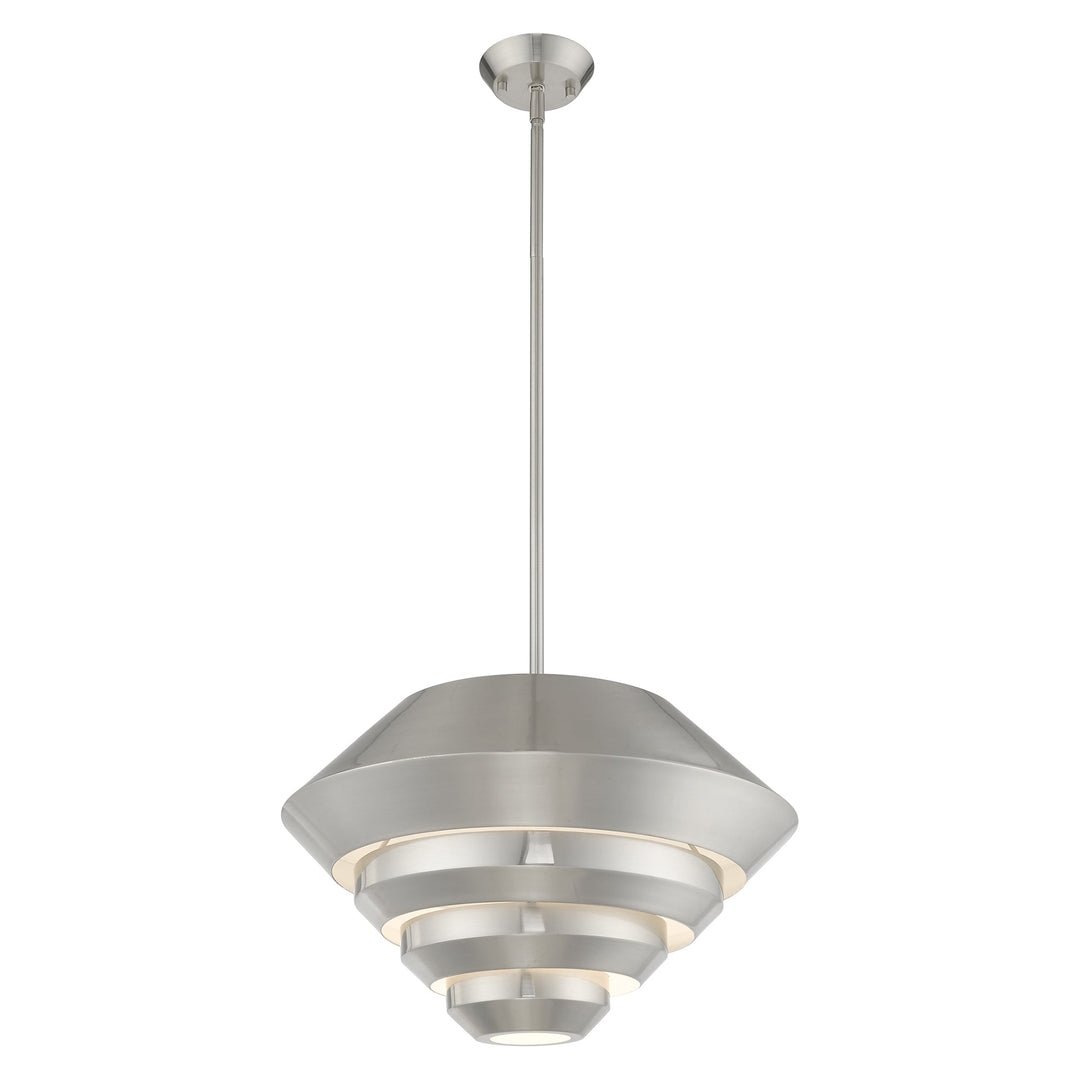 1 Light Brushed Nickel Single Pendant Livex