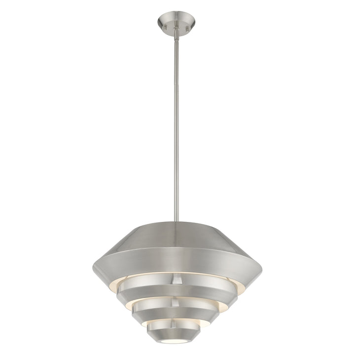 1 Light Brushed Nickel Single Pendant Livex