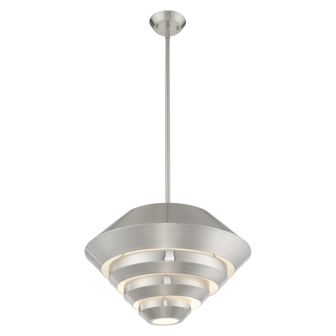 1 Light Brushed Nickel Single Pendant Livex