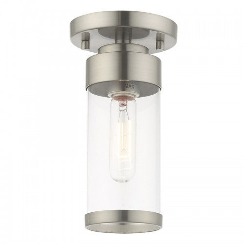 1 Light Brushed Nickel Ceiling Mount Livex