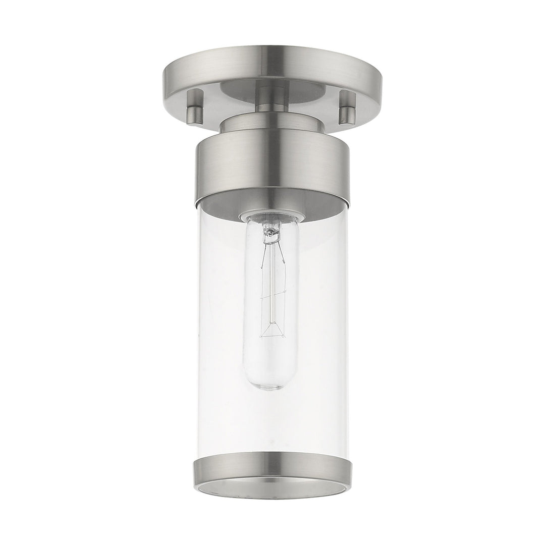 1 Light Brushed Nickel Ceiling Mount Livex