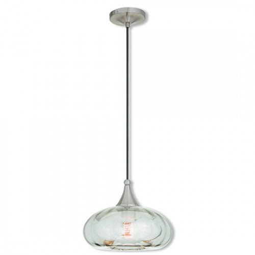 1 Light Brushed Nickel Single Pendant Livex