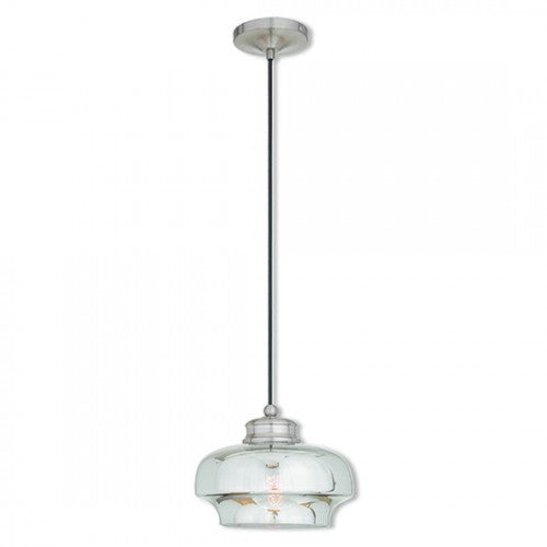 1 Light Brushed Nickel Single Pendant Livex