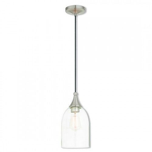 1 Light Brushed Nickel Single Pendant Livex