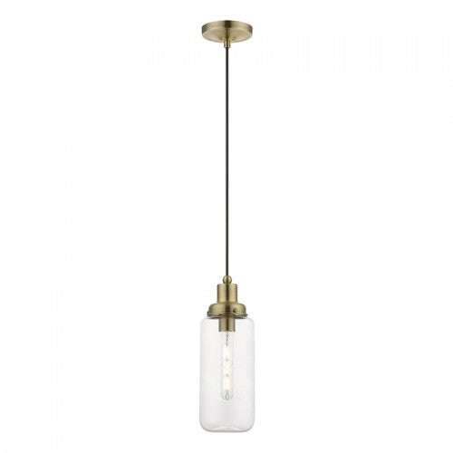 1 Light Antique Brass Mini Pendant Livex