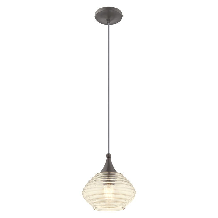 1 Light English Bronze Single Pendant Livex