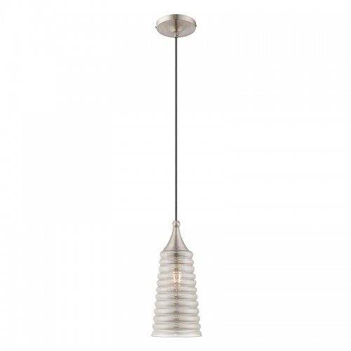 1 Light Brushed Nickel Single Pendant Livex